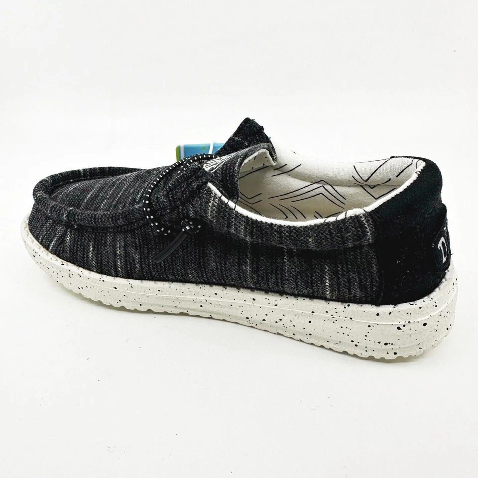 Zapatos informales Hey Dude Wally para niños pequeños elásticos negros talla 7 Foto 3 de 4