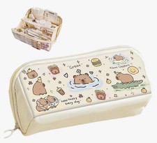 Capybara Print Pencil Case Large Capacity Girls Cute