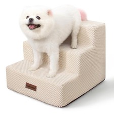 Dog Stairs for Small Dogs  Cats, 3-Step Non-Slip Pet Steps for Couch Sofa an...
