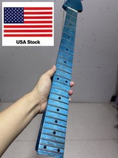 Stainless round 24 Fret Blue flame Maple Electric Guitar Neck part gloss