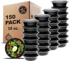 150 Sets Meal Prep Containers with Lids Disposable Take Out Food Container 16 OZ