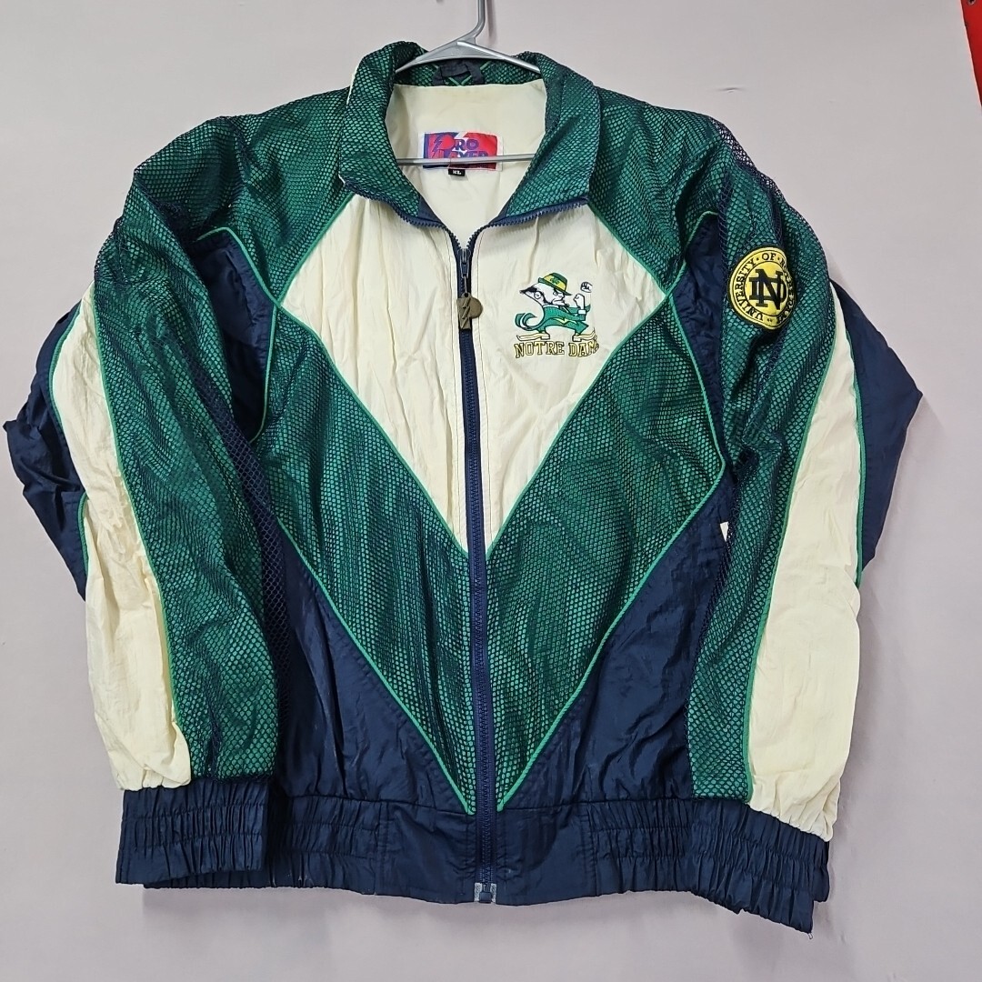 Vintage 90s Pro Player Notre Dame Fighting Irish Full Zip Mesh