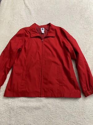 Gap Factory Store Women Size XL Red Long Sleeve Full Zip Windbreaker Jacket (C29