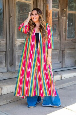 New PLUS SIZE Womens MULTI COLOR SERAPE KIMONO WRAP CARDIGAN DUSTER XL 1X  2X 3X