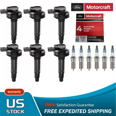 6 Pack Ignition Coil  & Motorcraft Spark Plug For 2008-2008 Mercury Sable 3.5L