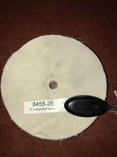 6" x 18 ply 1/2" hole White loose non-stitched cotton polishing buffing wheel