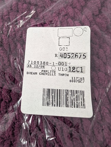 Lands' End Dream Chenille Throw Blanket w/ Fringe 50x83" New in Bag - Picture 10 of 11