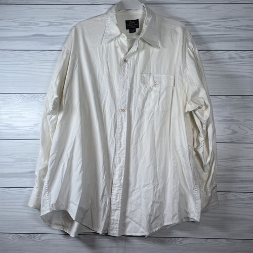 WILLIS GEIGER MENS 17 X LARGE 34 CASUAL DRESS SHIRT WHITE COTTON OUTDOORS RARE - Picture 2 of 7