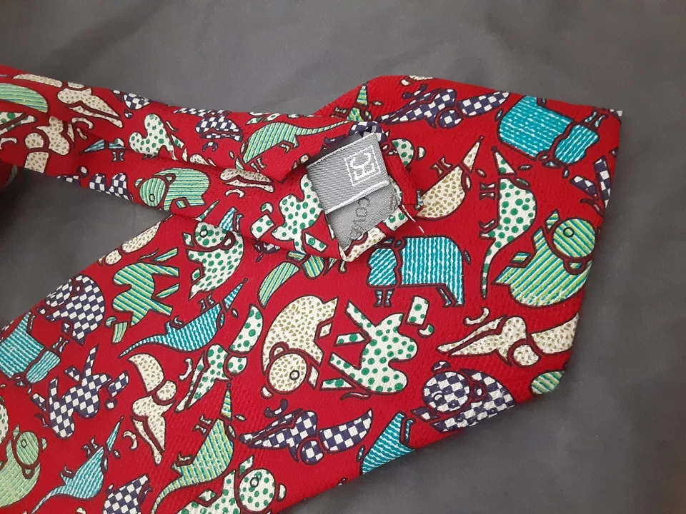 Enrico Coveri "You Young" 复古男式领带熊猫熊多色 EC105036 — 第 2/4 张图片