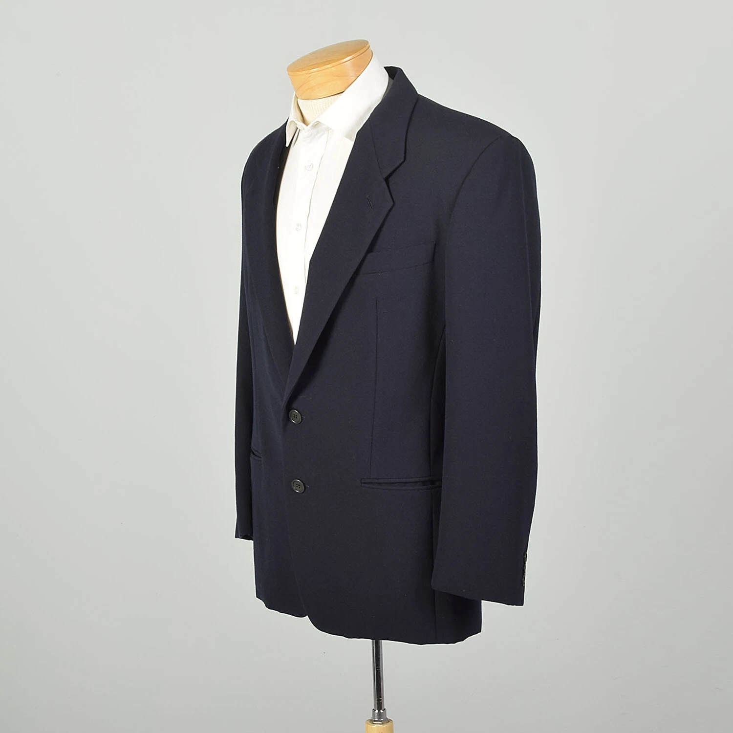  1990s navy two button classic sport coat jacket