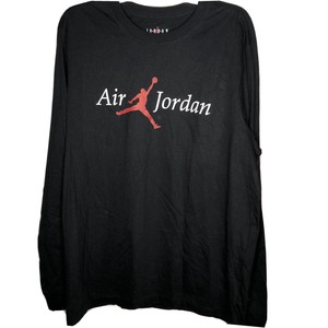 Nike Air Jordan Jumpman ls logotipo Camiseta Negro Rojo DJ7008 010 para  hombre M Nuevo | eBay