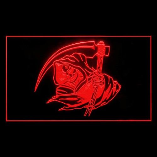 150085 Grim Reaper Skeleton Skull Display LED Light Neon Sign - Picture 5 of 7