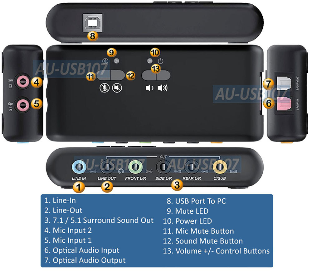 Scheda Audio USB Virtual 7.1 Per PC: Controllo Volume Integrato, Migliora L'audio Di Laptop E Desktop
