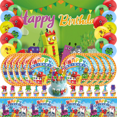 Number theme Geburtstag Party Deko Banner Luftballons Teller Tischdecke