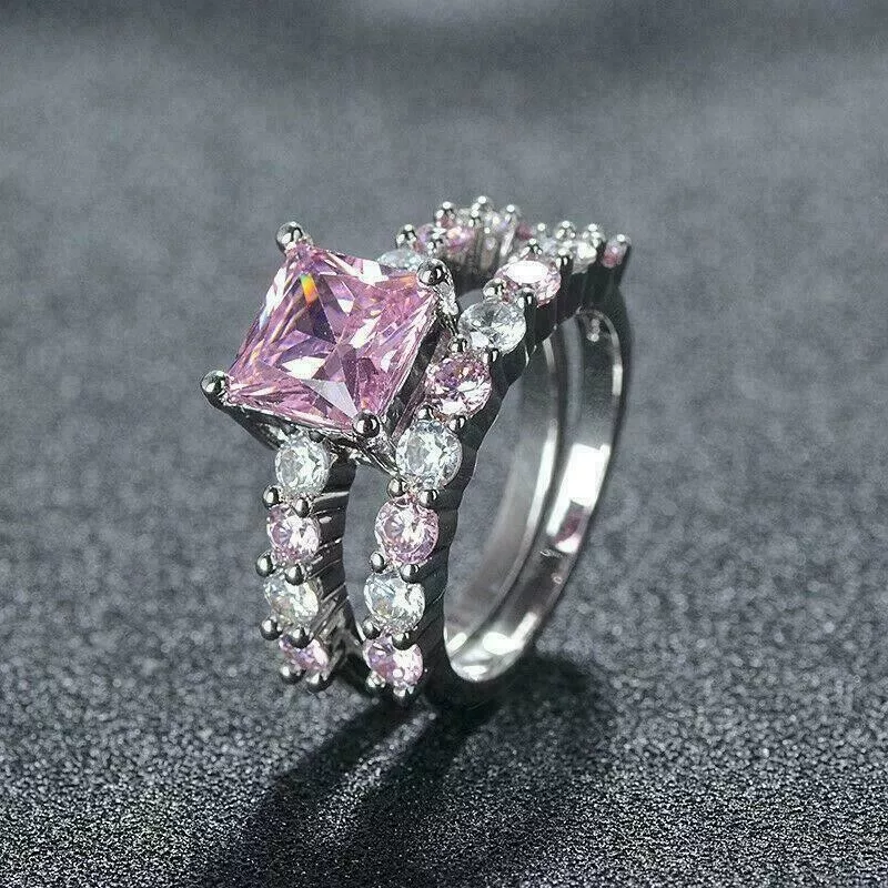 Princess cut hotsell pink sapphire