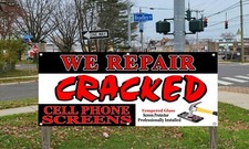 We Repair Cracked Cell Phone Screens Vinyl Banner Sign Your Choice of Size