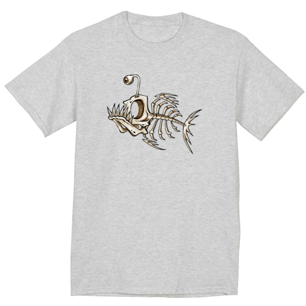 Fish bones tshirt funny men's shirt fishing logo graphic tee shirt for