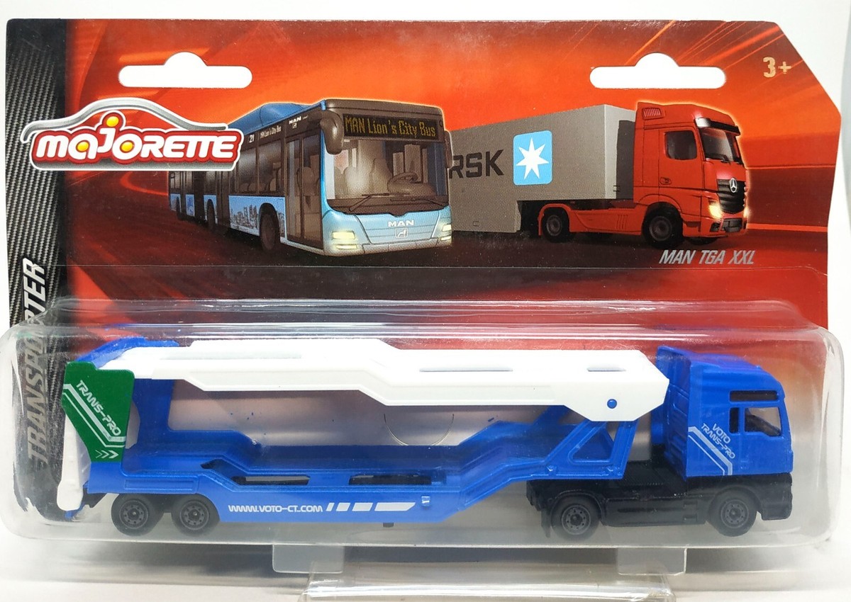Majorette Man TGX TGA XXL Voto Trans-Pro Car Transporter Blue 1/87
