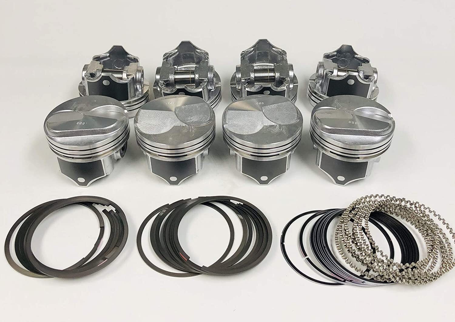 SILVOLITE Hypereutectic .340 Dome Pistons+CAST Rings Kit Chevy BB 454 7