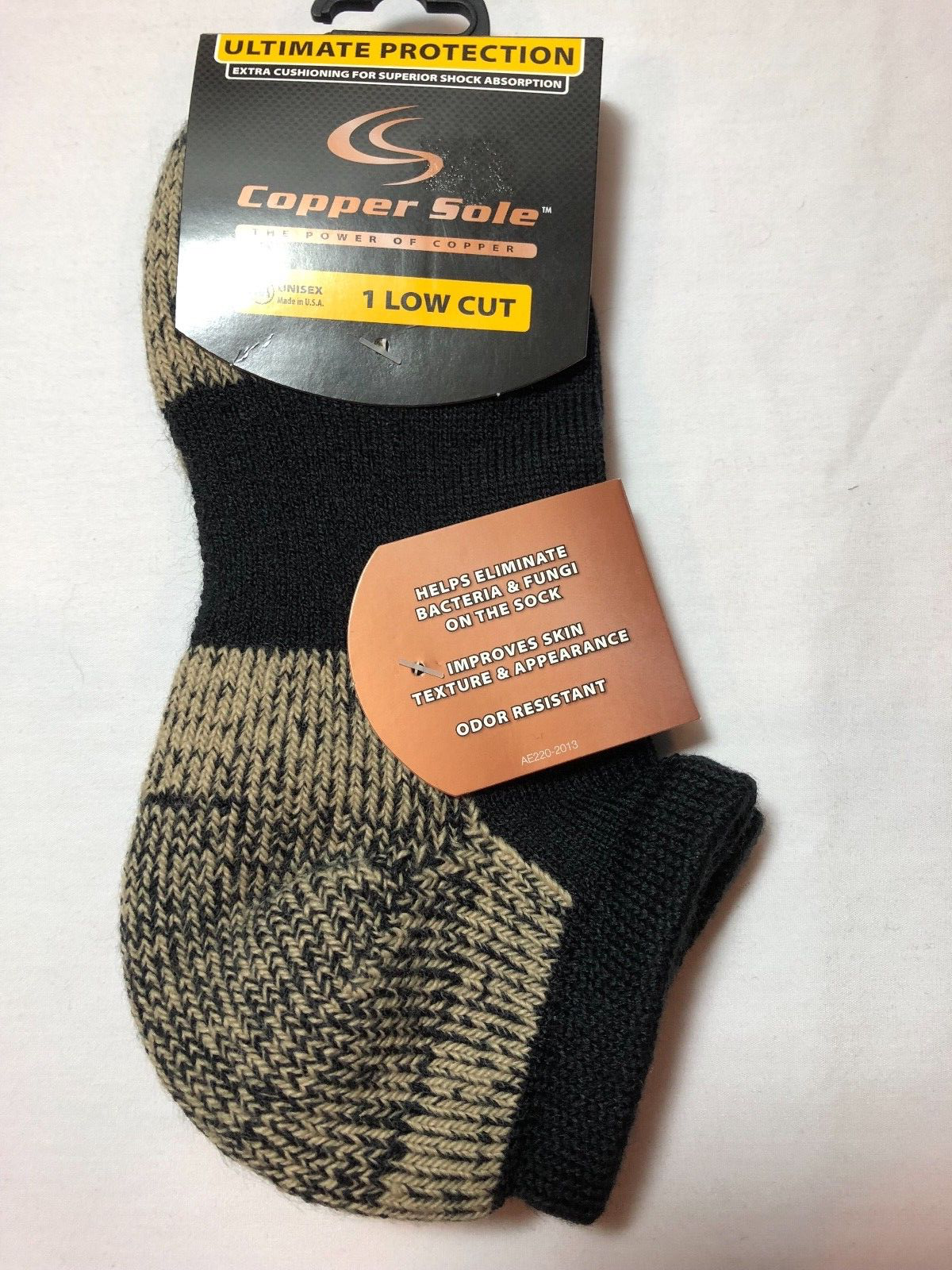 SAOLA 3 PAIA SUOLA IN RAME TAGLIO LO ULTIMA PROTEZIONE CALZINI UNISE NERO MADE IN USA M