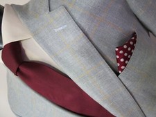 H Freeman & Son made in USA Pure silk Hopsack window pane sport coat 42 R