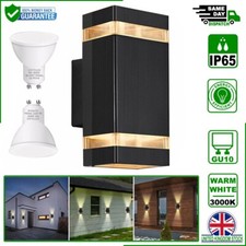 Image of Up Down  Wall Light Outdoor LED Waterproof Black Aluminium IP65 Garden Lamp