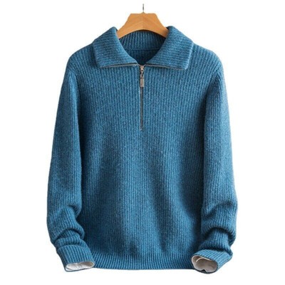 New Fashion 100% Pure Cashmere Sweater Men's Winter Plus Size