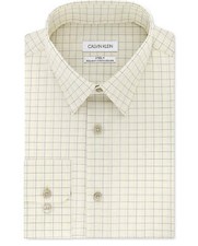 Calvin Klein Men's Classic Fit Multi-Check Dress Shirt Yellow 17 34/35 NWT  79.