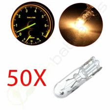 50x White Halogen Instrument Panel Dash Lights 12V Mini-Wedge Bulbs T5 37 70 74