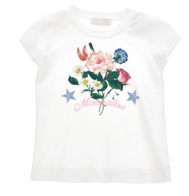 Monnalisa T-Shirt mit Blumen Motiven Größe 116, -30% NEU!