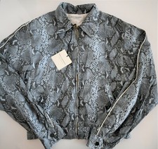 $895 New Philosophy Di Lorenzo Serafini Faux Snakeskin Effect Jacket Us-4 It-40