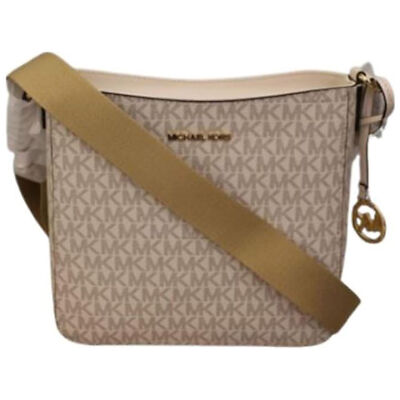 Michael Kors Small Leather Crossbody Bag (Light Cream
