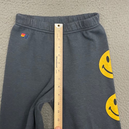 Aviator Nation Pants Kids Size 12 Blue Smiley Tapered Surfer Casual Beach - Picture 7 of 12