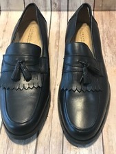 Mens Florsheim Black Tassle Slip On Dress Shoes Loafers Soft Leather 14 D 14D