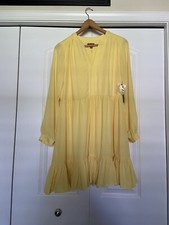 Vince Camuto Women's Long Sleeve V-Neck Dress in Sunburst Size S - NWT