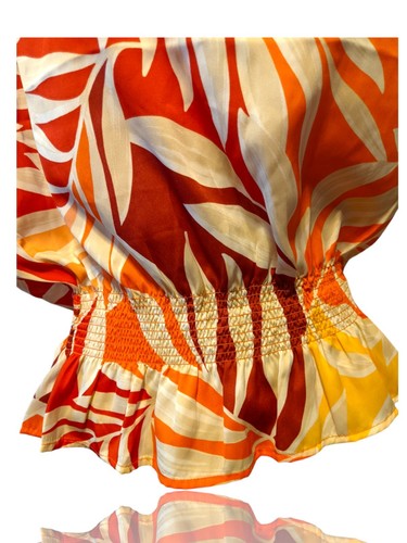 Blusa Ann Taylor Talla S Cintura Elástica Sin Mangas, Multicolor Tropical. NS-4 - Imagen 3 de 8