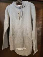 ADIDAS WOMENS RIB HOODIE PULLOVER HEATHER GREY, MEDIUM, NWT