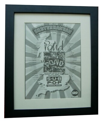 POND+Sub Pop+Grunge+POSTER+AD+RARE ORIGINAL 1993+QUALITY FRAMED+FAST GLOBAL SHIP
