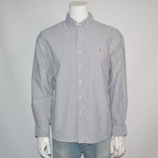 POLO RALPH LAUREN Oxford Classic Fit Gray Long Sleeve Cotton Casual Shirt Sz XL