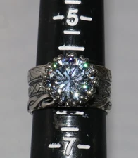 Silpada Sterling Silver Huge Cubic Zirconia "Bristol" Wide Band Ring R4900 SZ 6