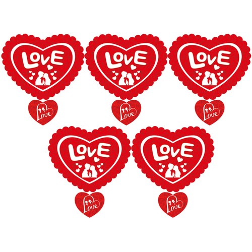4 Pcs Love Flag Decoration Valentine's Day Heart Decorations for Home - Picture 2 of 12