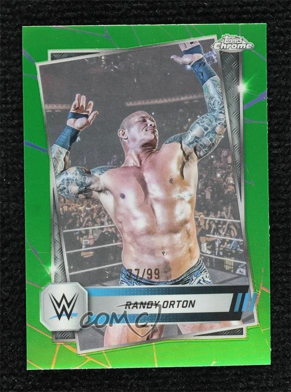 2025 Topps Chrome WWE Green Refractor 77/99 Randy Orton #14 1co7