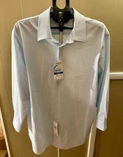 Haggar Men’s Smart Wash Dress Shirt Size 17-17.5 34/35 NWT Long Sleeve