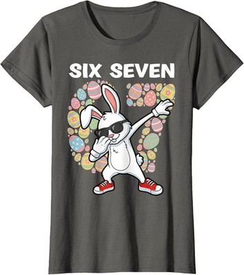 Happy Easter Day Dabbing Bunny Six Seven Design Ladies' Crewneck T-Shirt