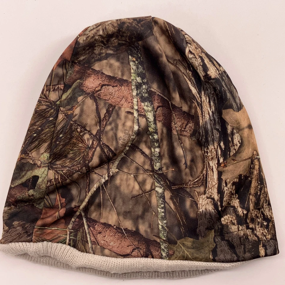 Mossy Oak Camuflaje Reversible Invierno Sombrero Rosa Etiqueta Foto 4 de 4
