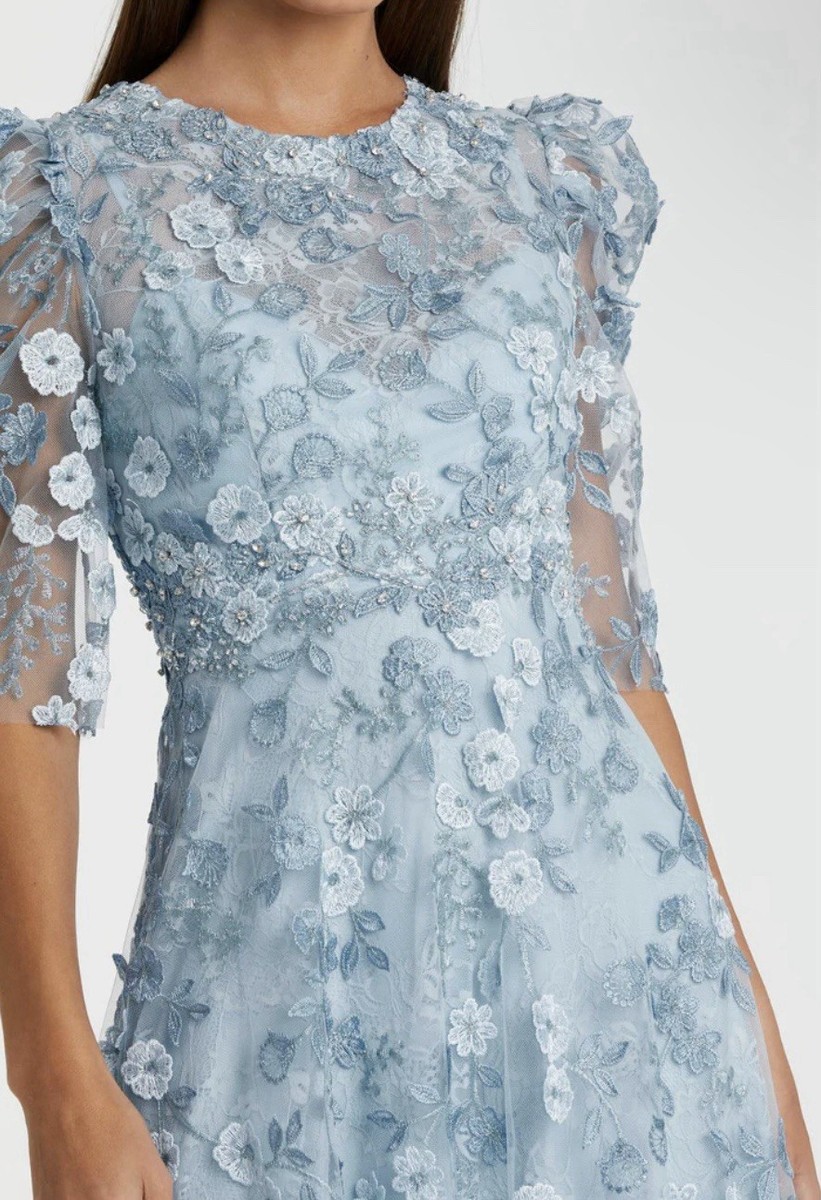 MAC DUGGAL フローラル柄 フェミニンパーティーロングドレス春夏 花柄ドレス-Mac Duggal