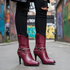 Women Silver Metal Boot Anklet Chain 2PCS Band Bracelet Skull Shoe Gothic Charm