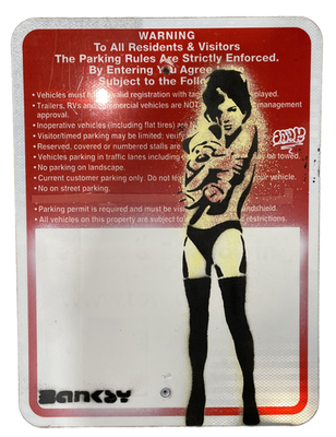 #ad #ad Banksy Graffiti Art NYC Sexy Teddy Bear Girl Metal Street Sign Painting 18x24 $299.99