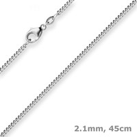 2,1Mm Panzerkette Silberkette Collier Halskette Aus 925 Silber Rhodiniert 45Cm