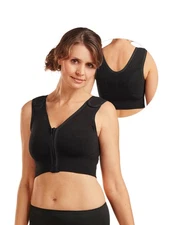 CAREFIX Sophia Post Surgical Bra, Comfortable Mastectomy Bra, Black, Size M